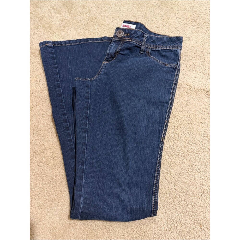 Vtg Bongo 90s Y2K Dark Wash Flare Leg Bootcut Denim Jeans Size 7